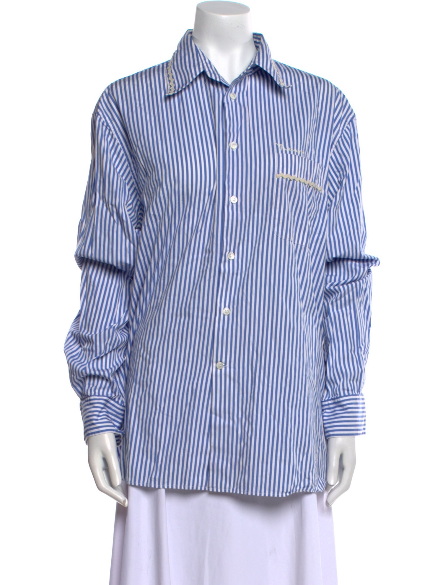 Marni Striped Long Sleeve Button-Up Top