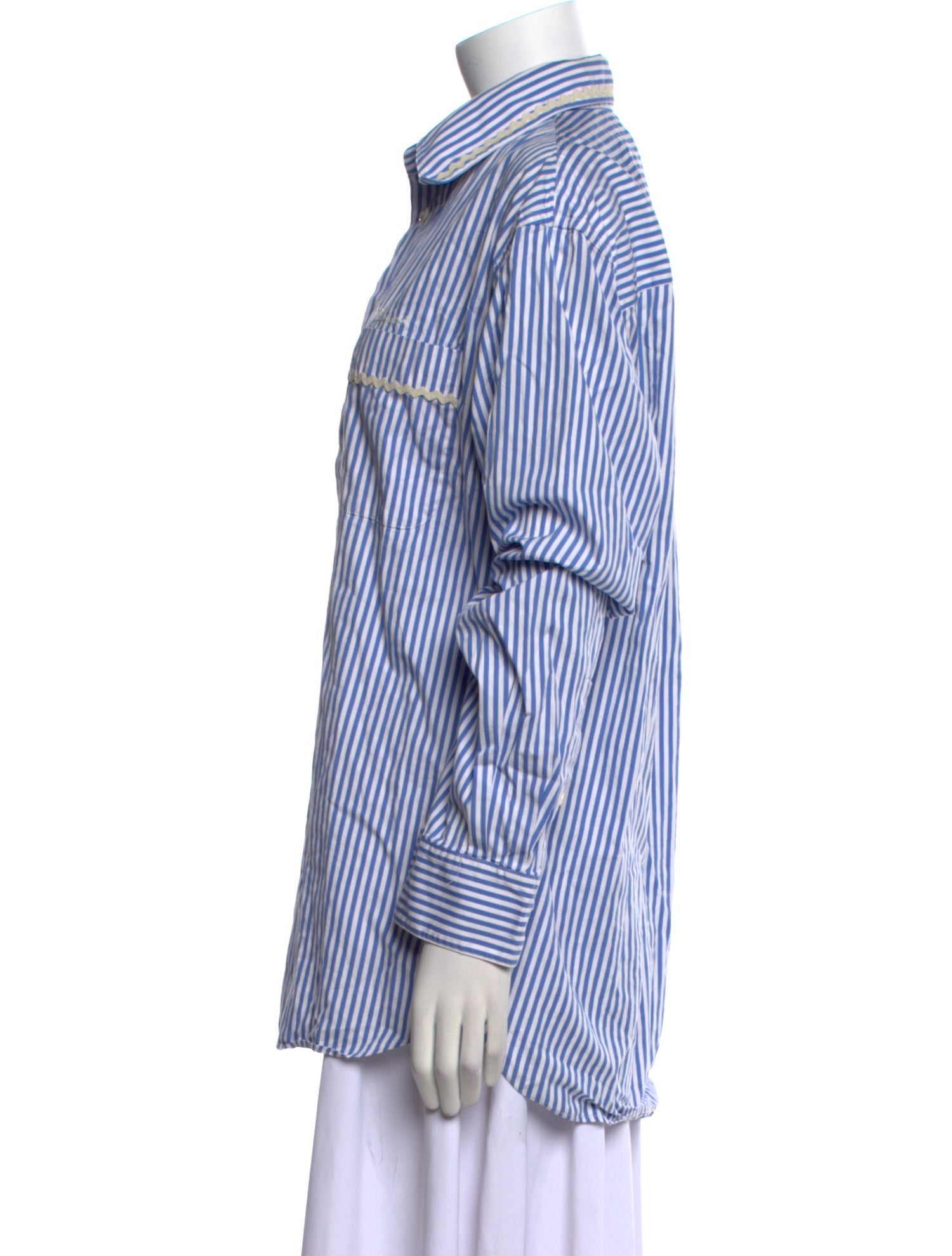 Marni Striped Long Sleeve Button-Up Top