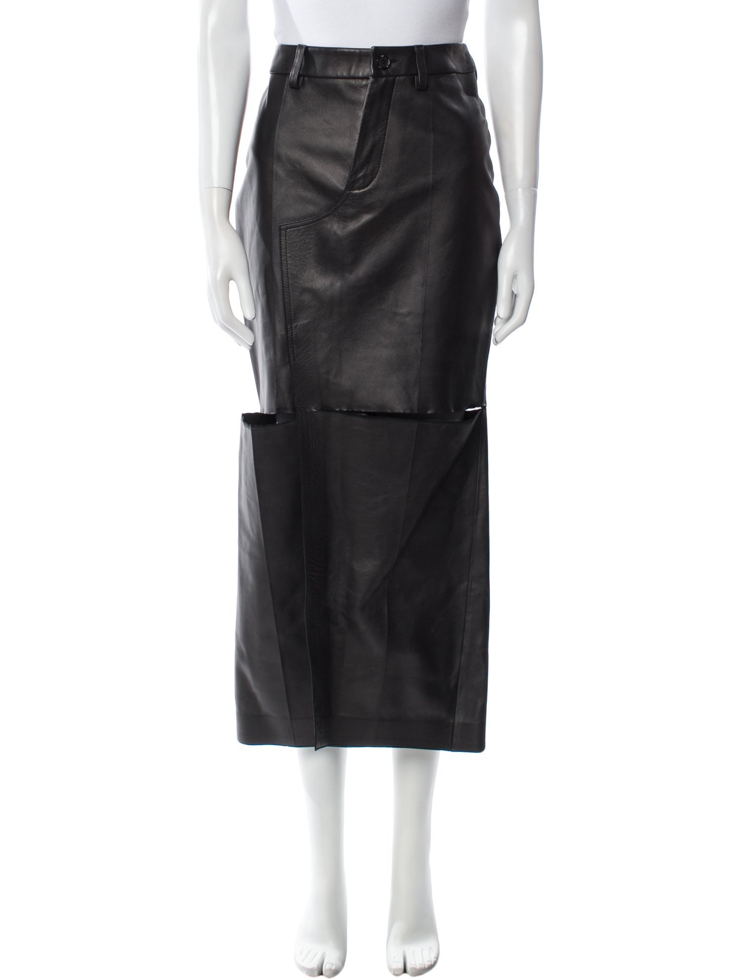Marni Lamb Leather Midi Length Skirt