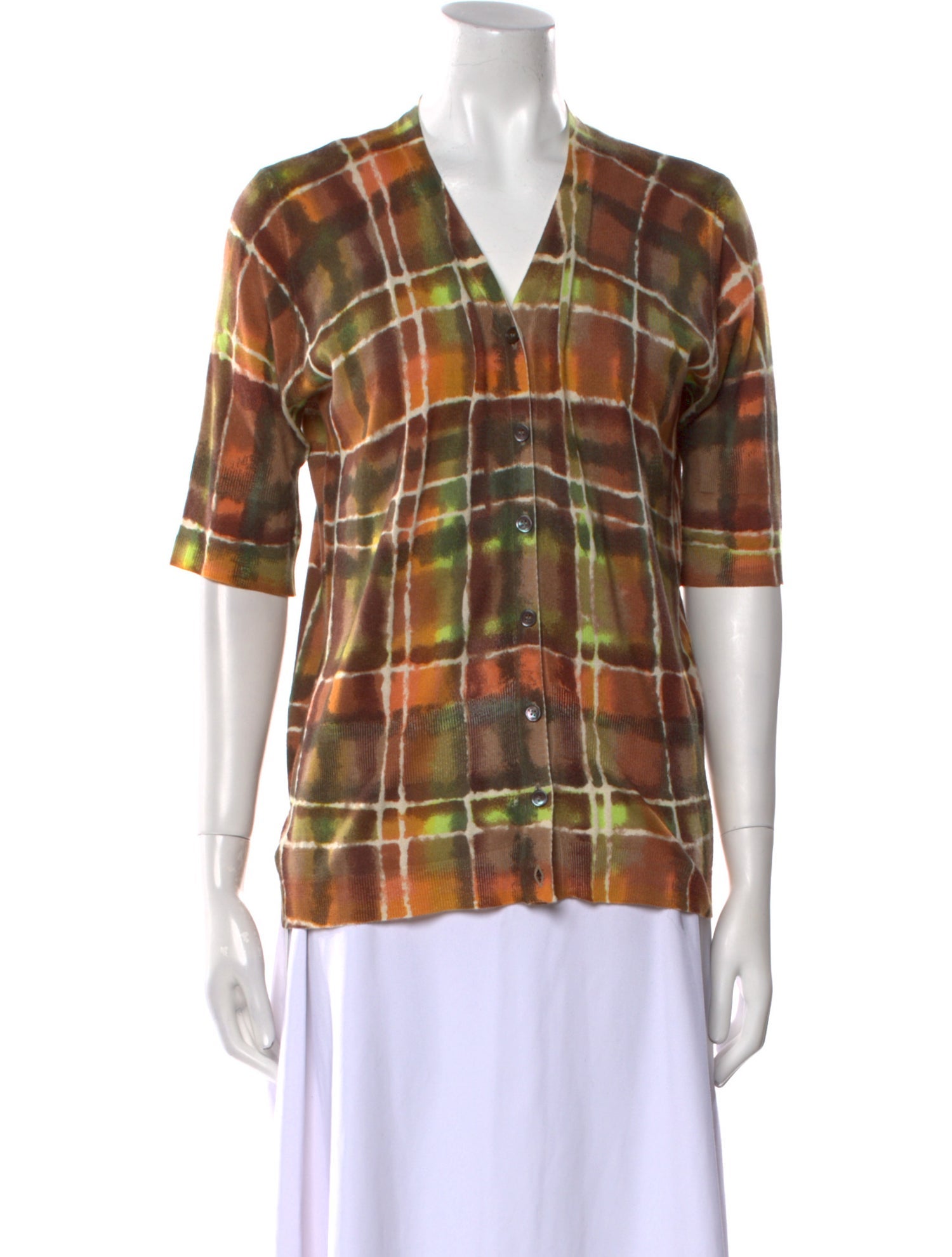 Marni Cashmere Plaid Print Sweater