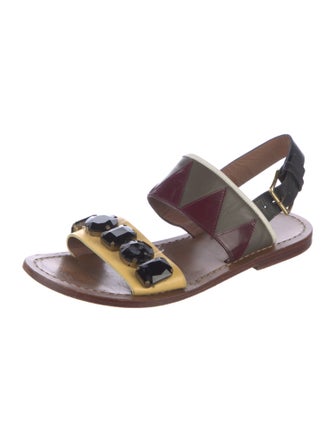Marni Leather Printed Slingback Sandals