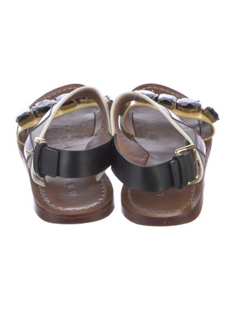 Marni Leather Printed Slingback Sandals