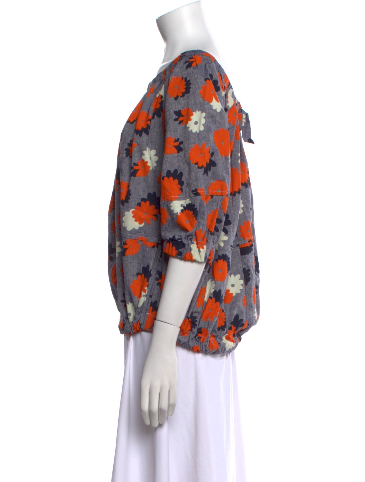 Marni Floral Print Bateau Neckline Blouse
