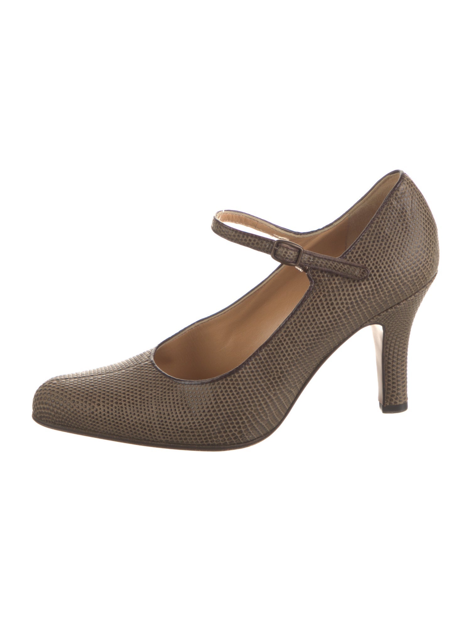 Marni Embossed Leather Patterned Pumps