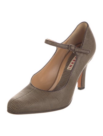 Marni Embossed Leather Patterned Pumps