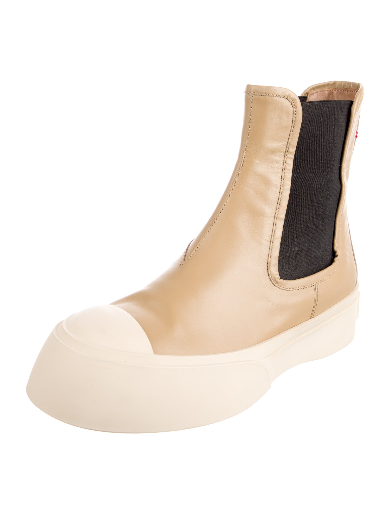 Marni Leather Colorblock Pattern Chelsea Boots