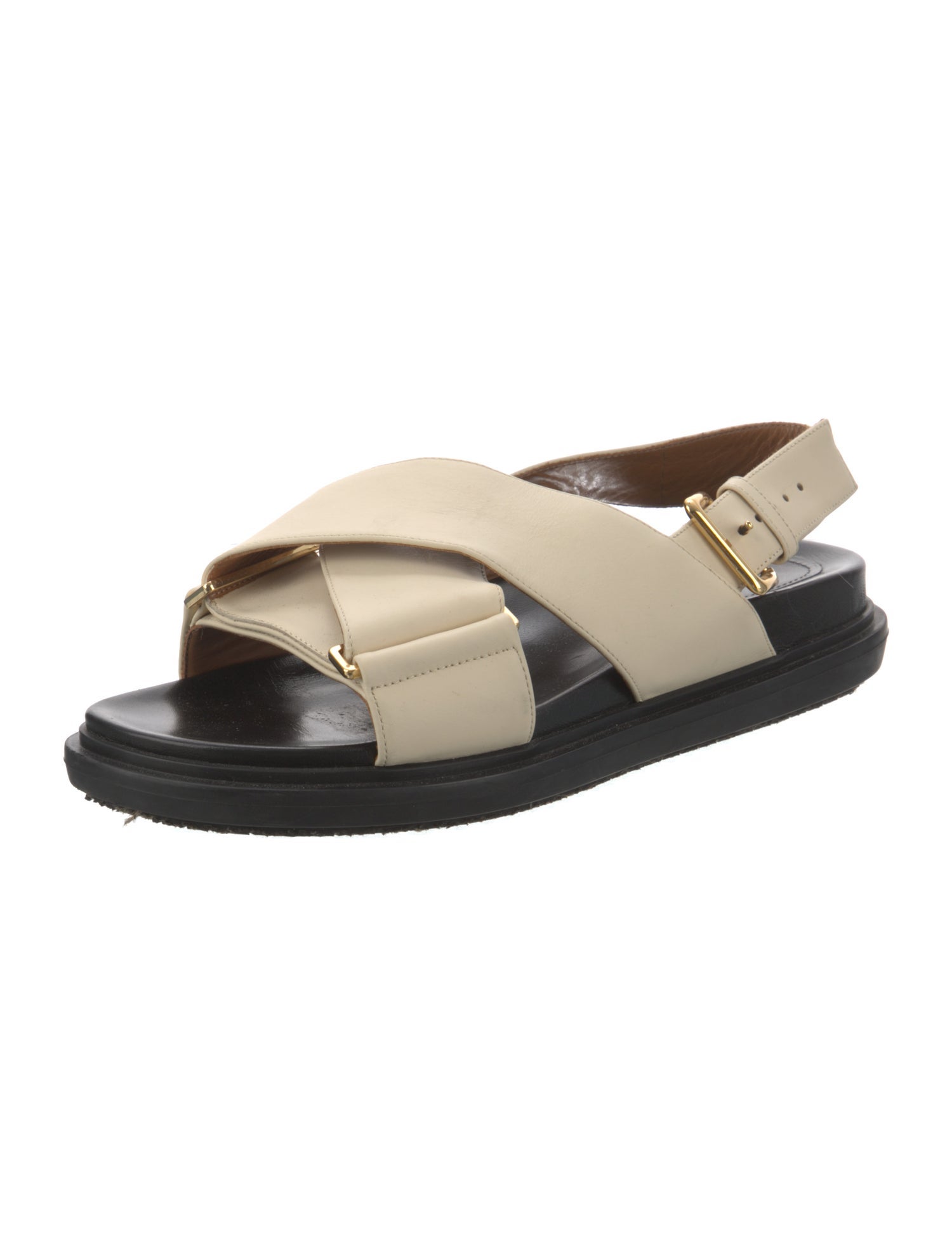 Marni Leather Cutout Accent Slingback Sandals