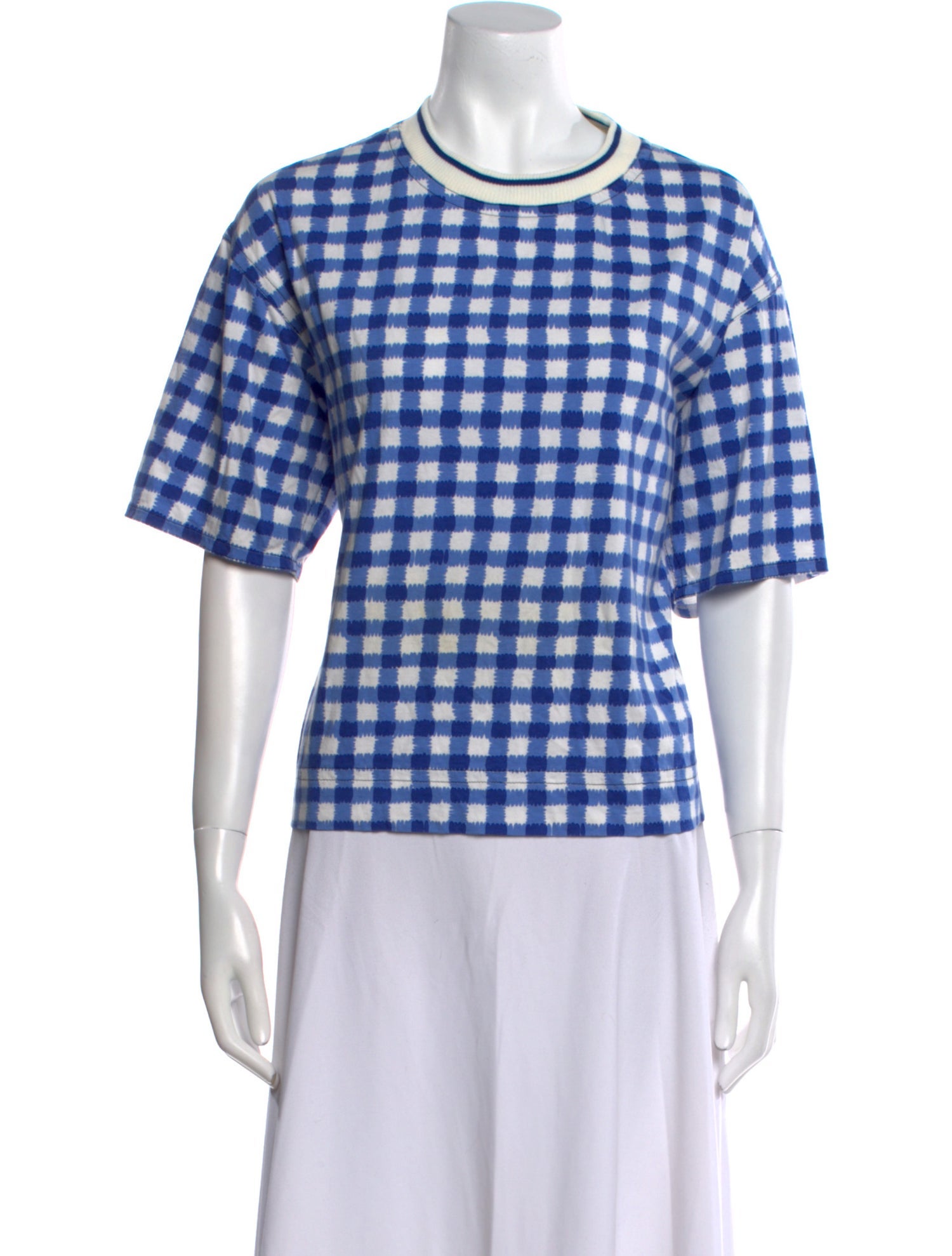Marni Plaid Print Crew Neck T-Shirt