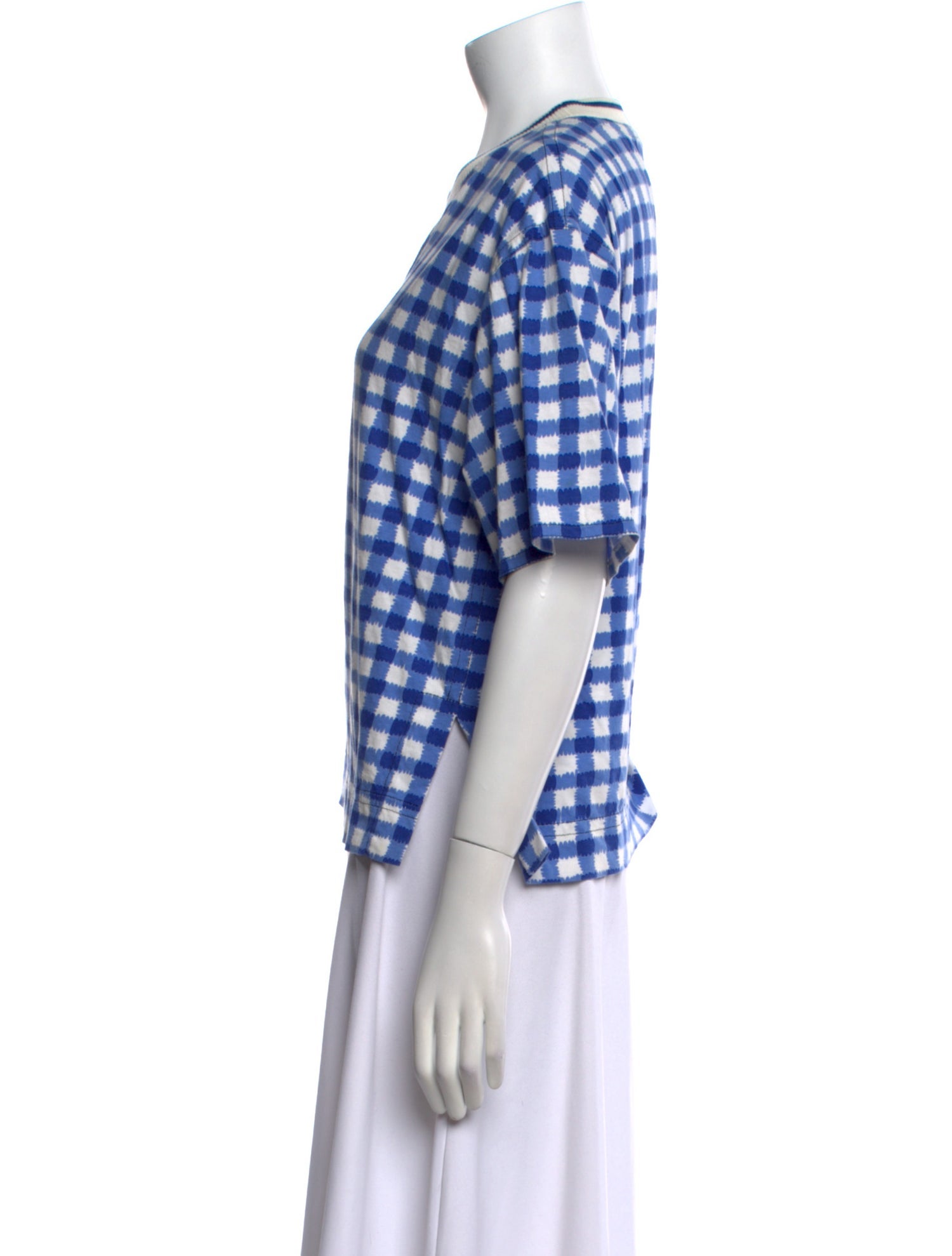 Marni Plaid Print Crew Neck T-Shirt