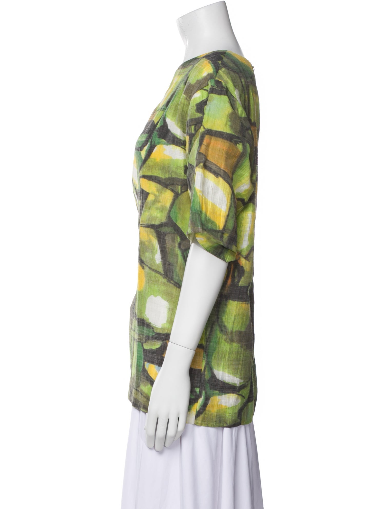 Marni Printed Bateau Neckline Blouse