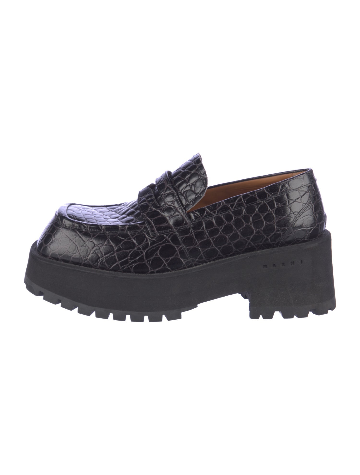 Marni Embossed Leather Loafers