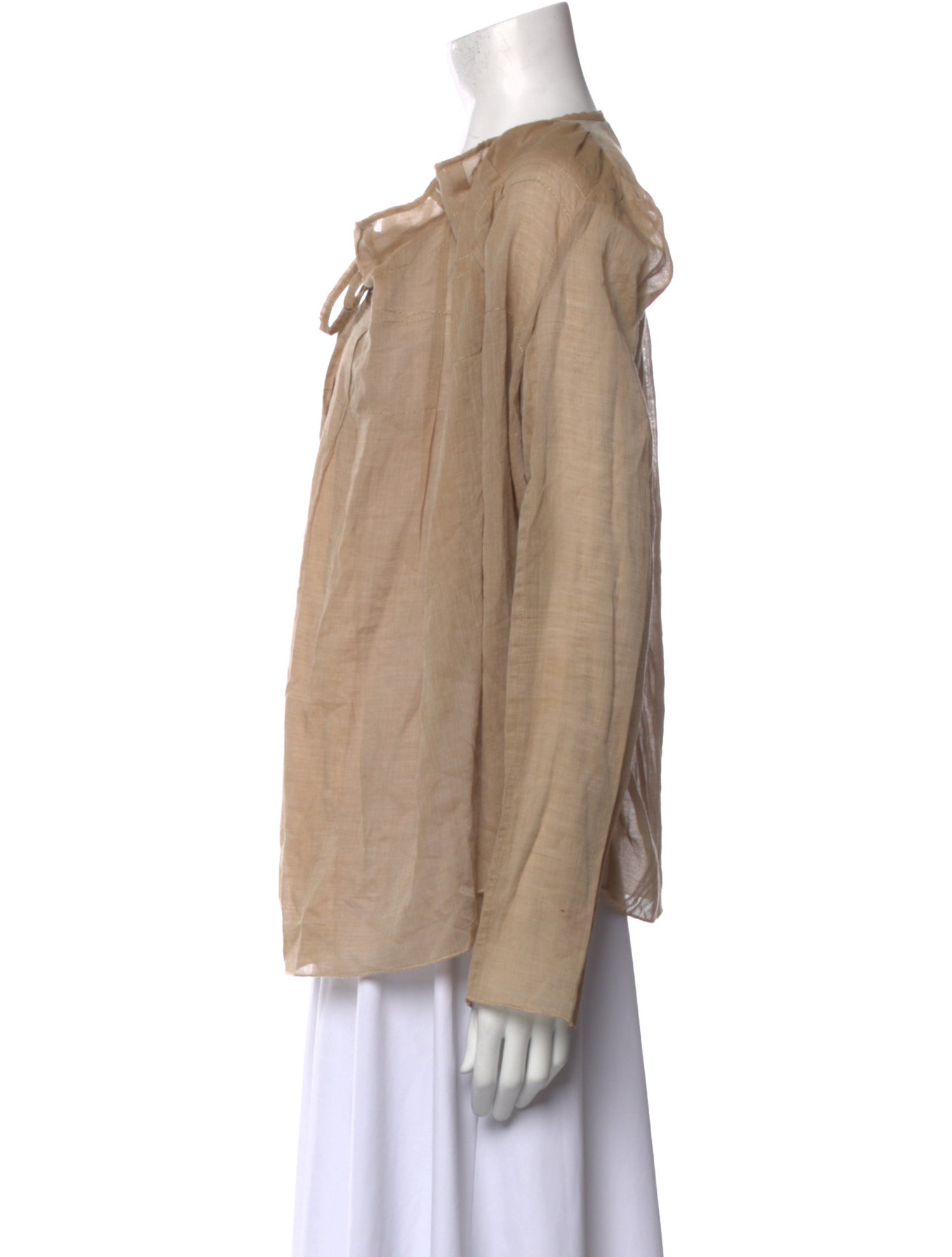 Marni Square Neckline Long Sleeve Blouse