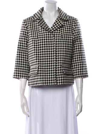 Marni Wool Plaid Print Blazer