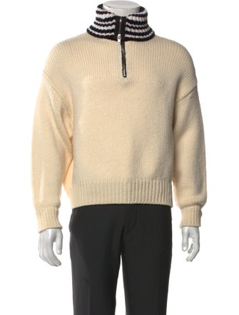 Marni Virgin Wool Striped Polo Sweater