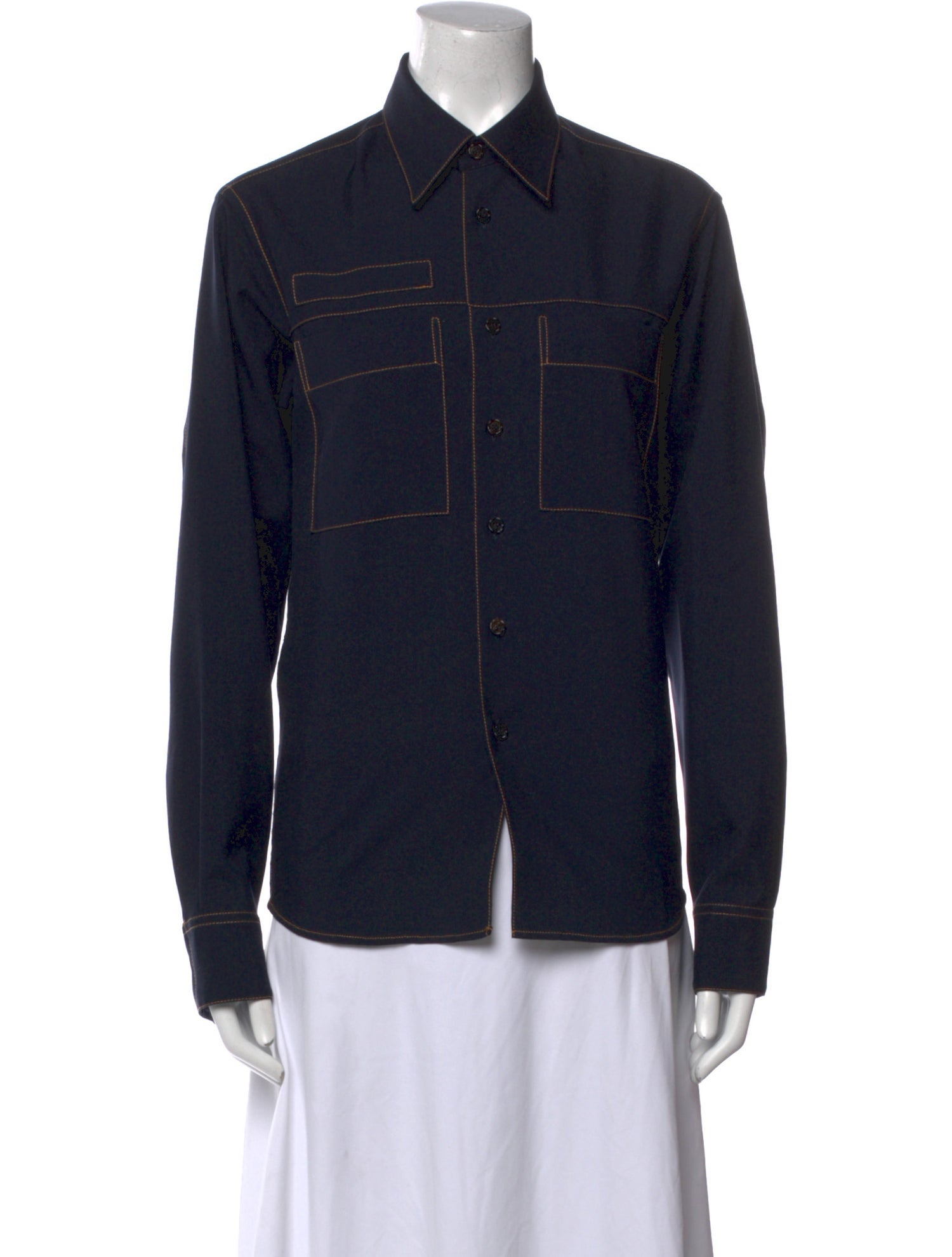 Marni Virgin Wool Long Sleeve Button-Up Top