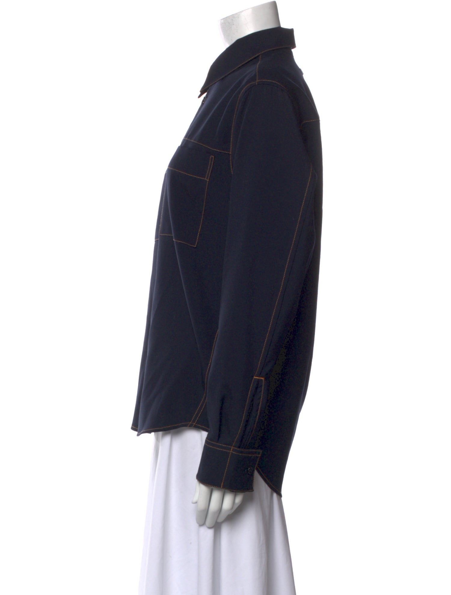 Marni Virgin Wool Long Sleeve Button-Up Top