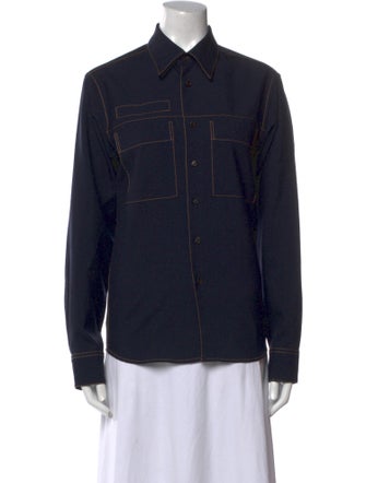 Marni Virgin Wool Long Sleeve Button-Up Top