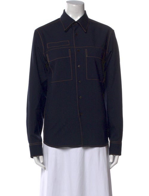 Marni Virgin Wool Long Sleeve Button-Up Top
