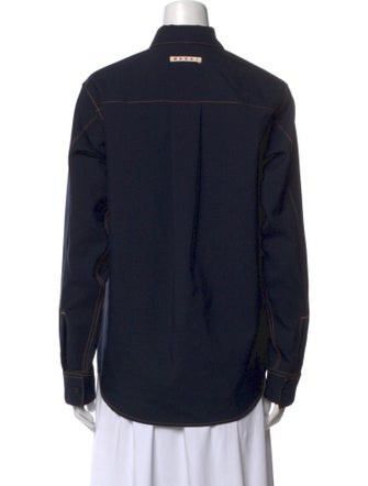 Marni Virgin Wool Long Sleeve Button-Up Top
