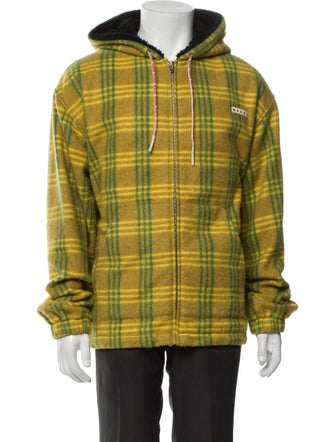 Marni Plaid Print Puffer Coat