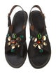 Marni Ponyhair Crystal Embellishments Slingback Sandals