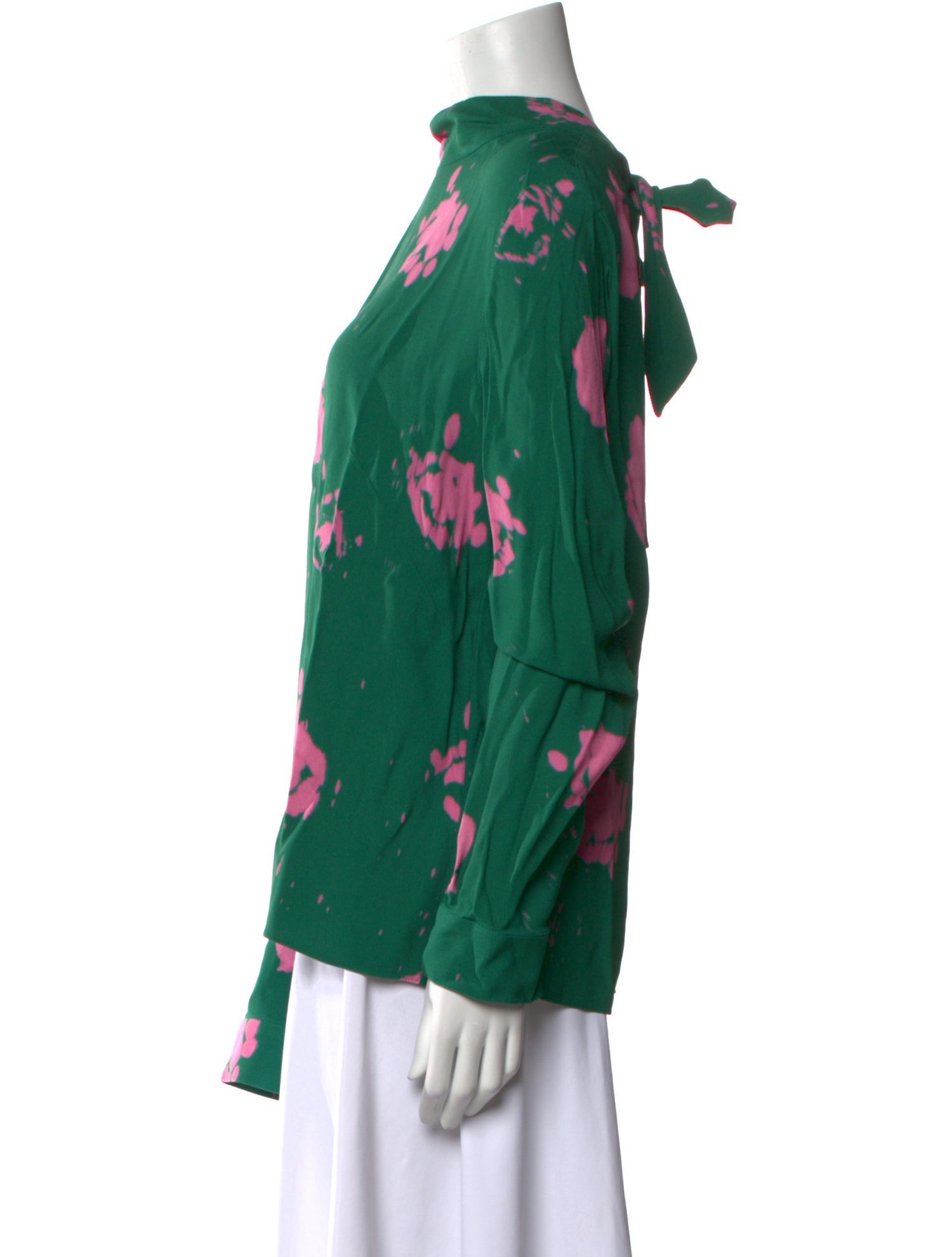 Marni Floral Print Mock Neck Blouse