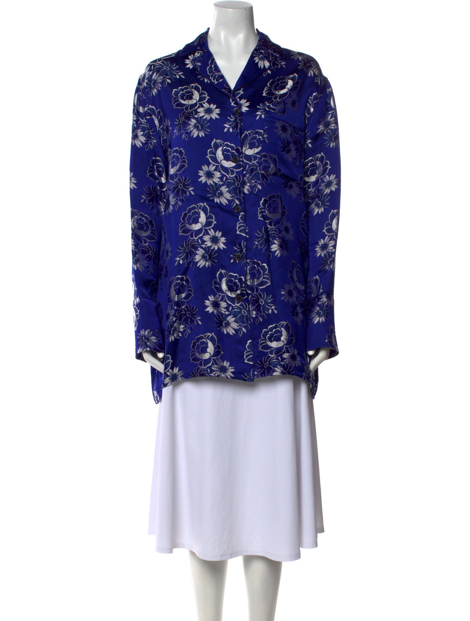 Marni Floral Print Long Sleeve Button-Up Top w/ Tags