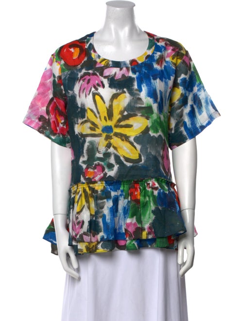 Marni Floral Print Crew Neck T-Shirt