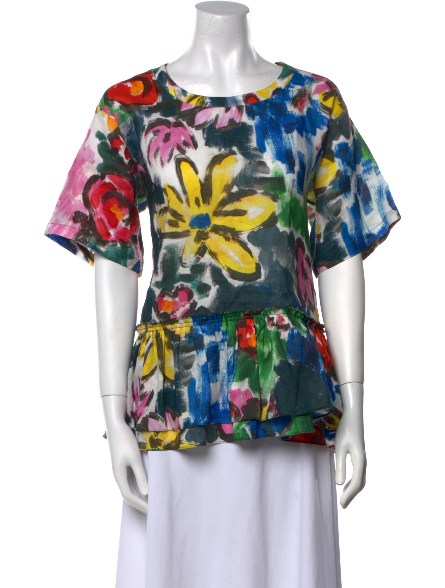 Marni Floral Print Crew Neck T-Shirt
