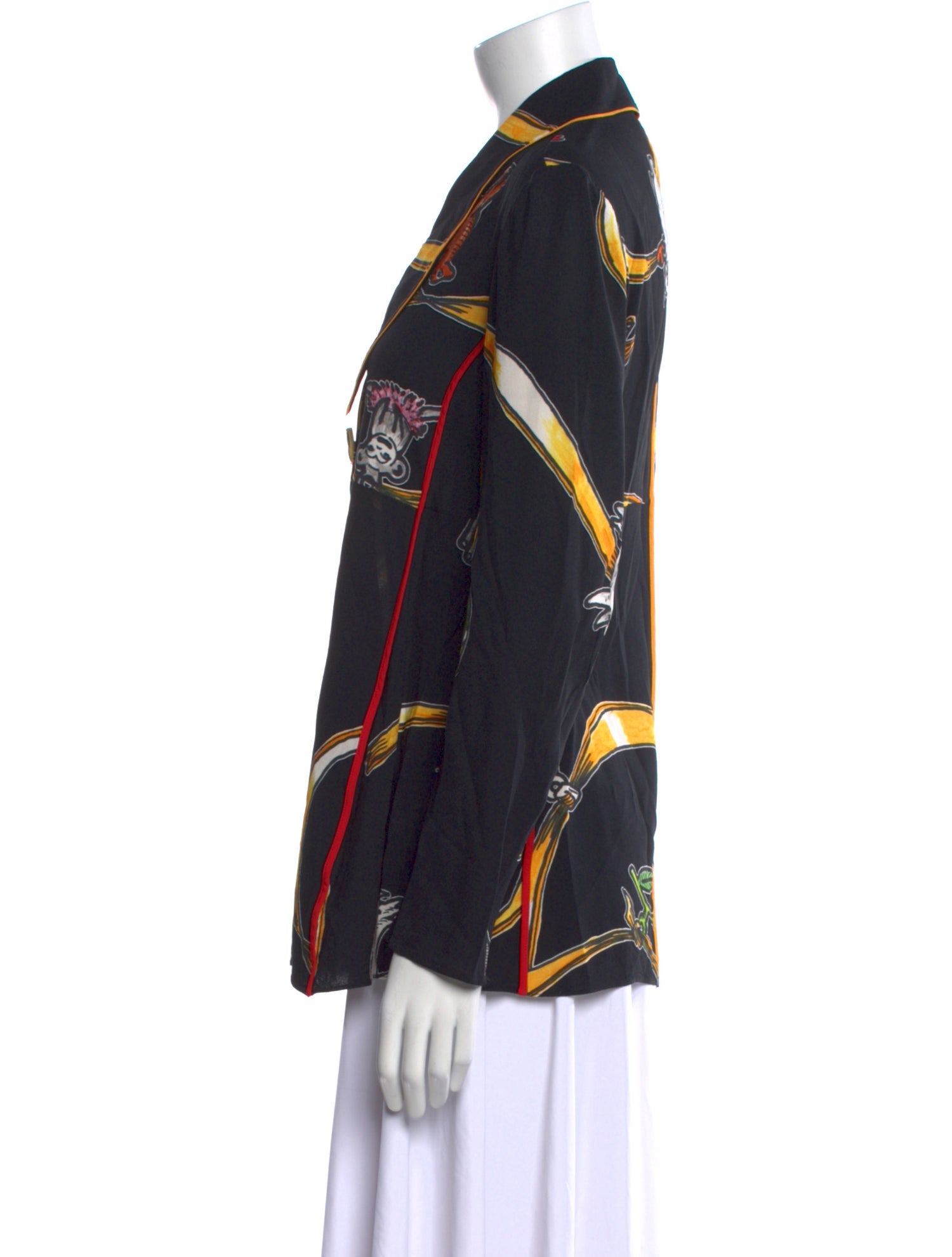 Marni Printed Long Sleeve Button-Up Top