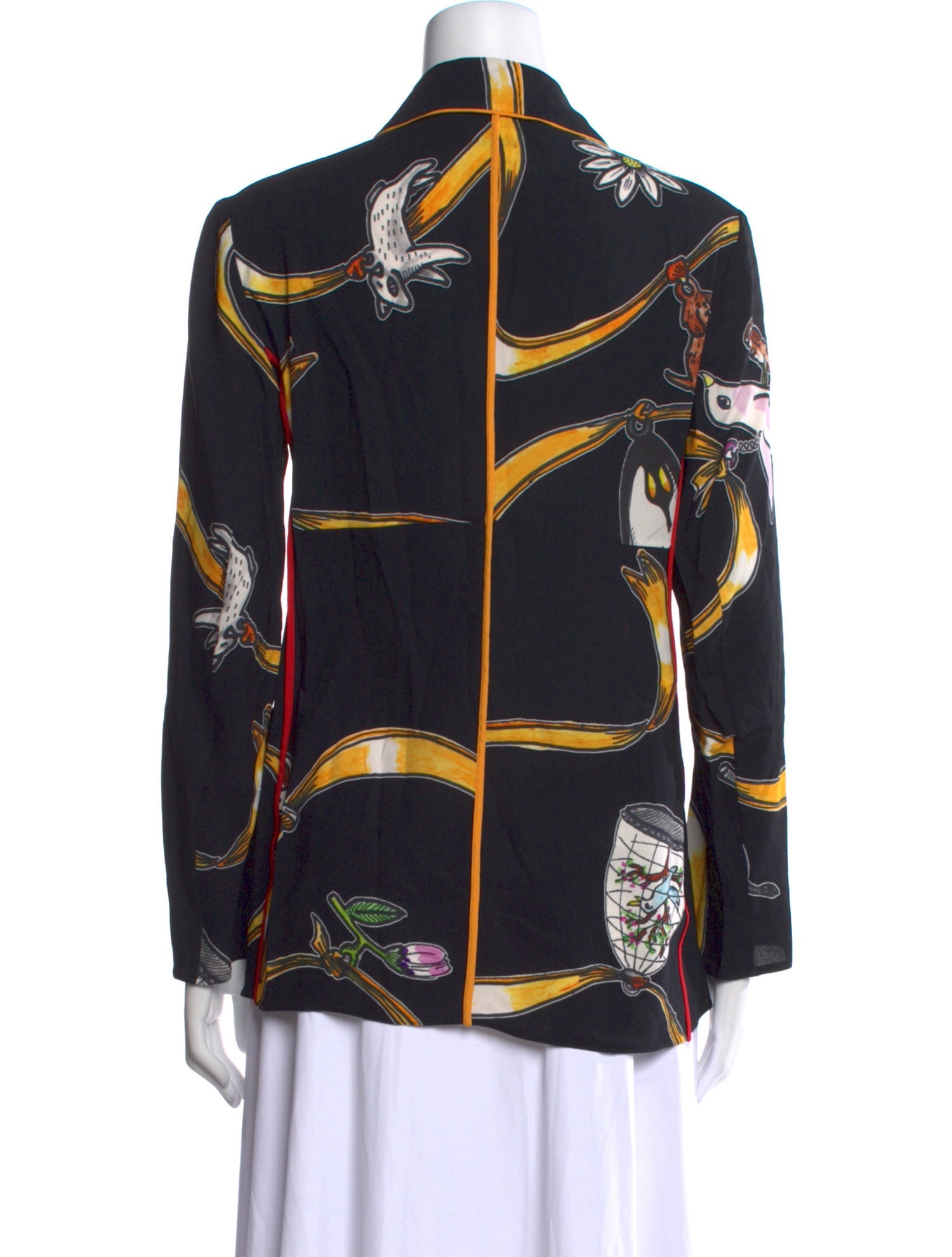 Marni Printed Long Sleeve Button-Up Top