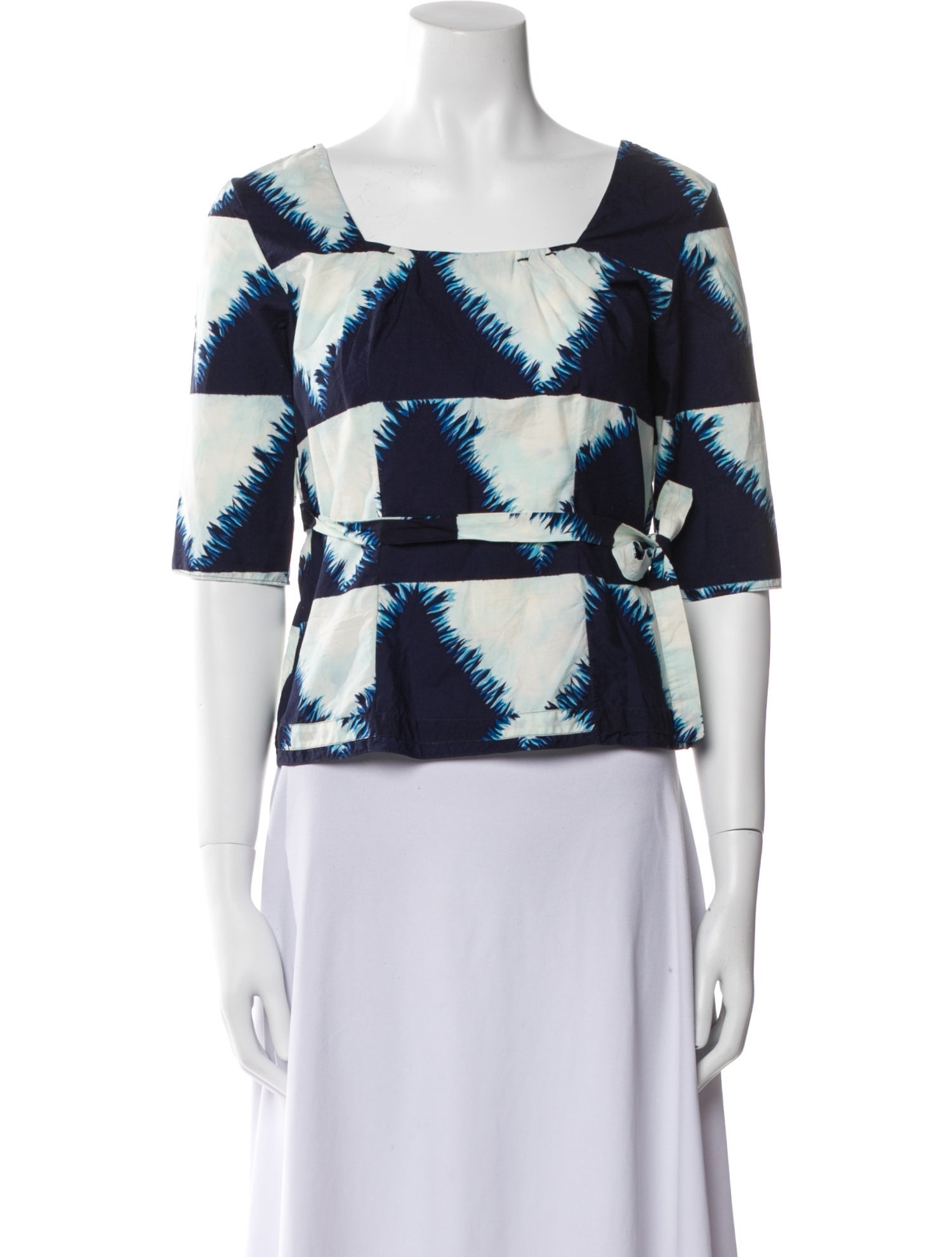 Marni Printed Square Neckline Crop Top