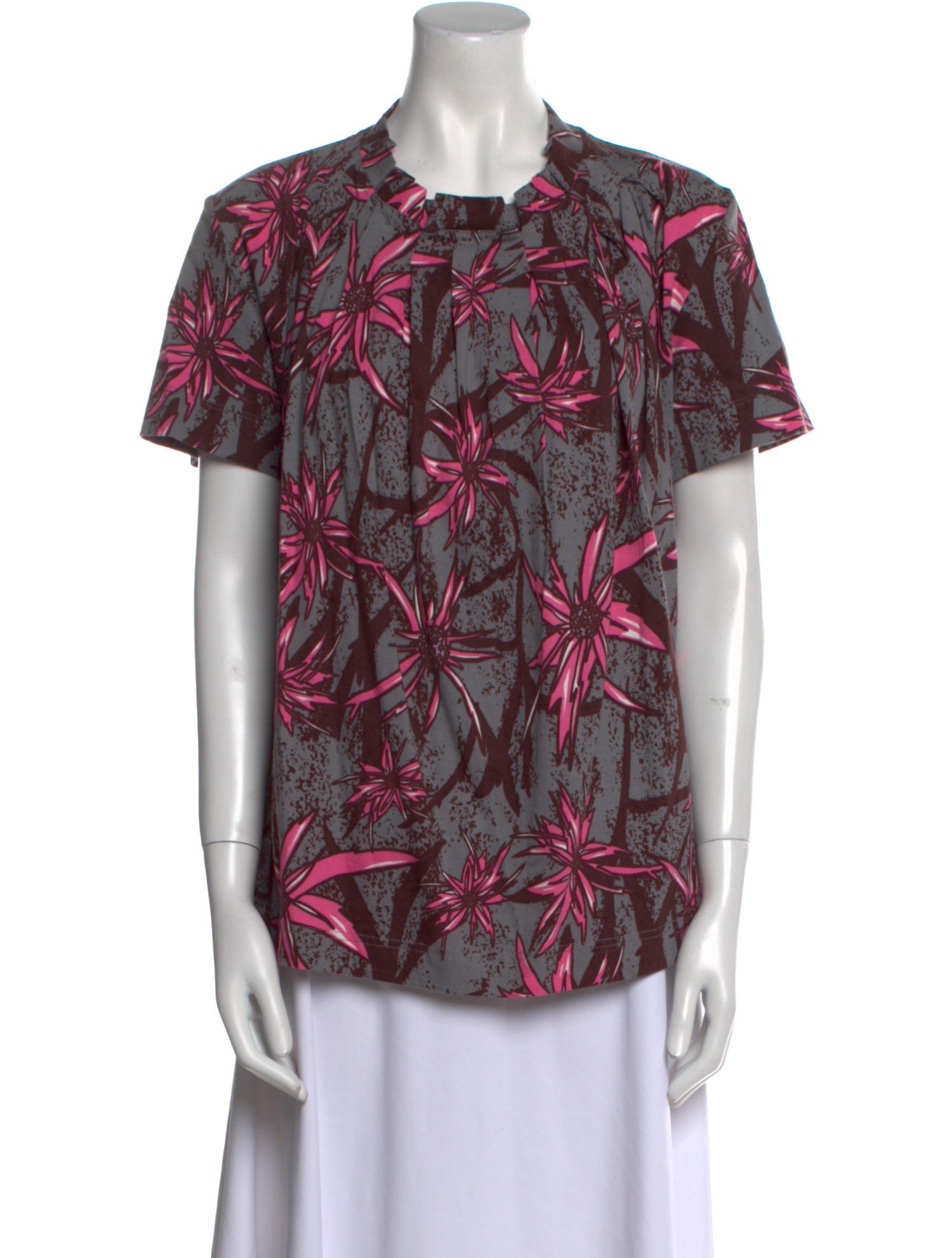 Marni Floral Print Crew Neck Blouse