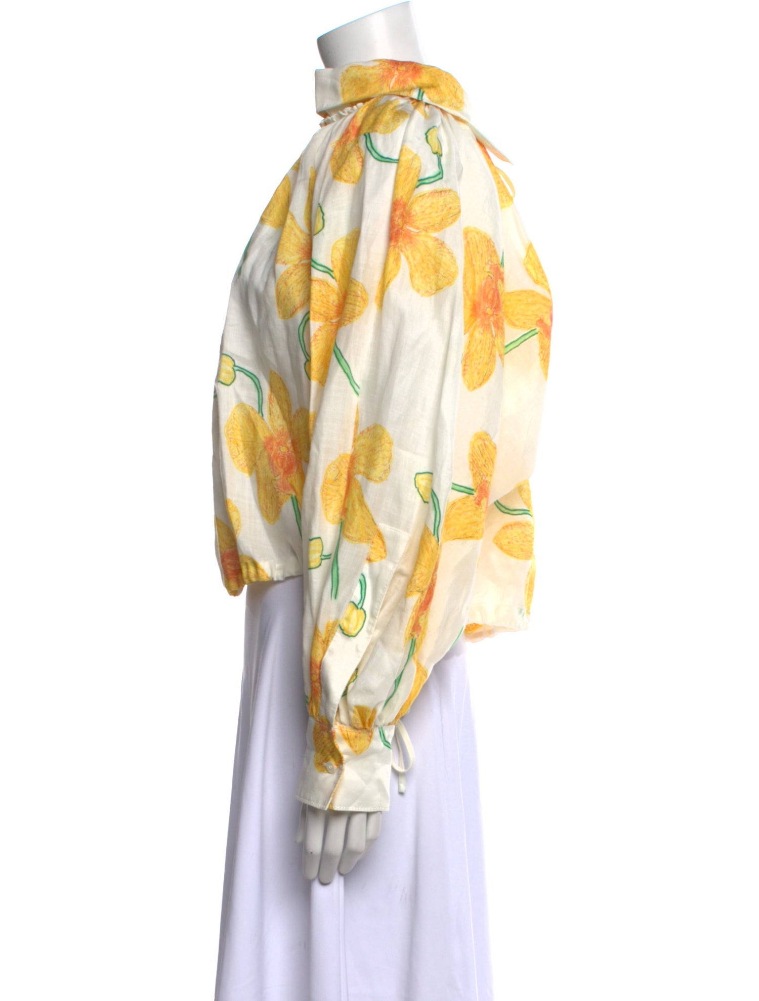 Marni Floral Print Mock Neck Blouse