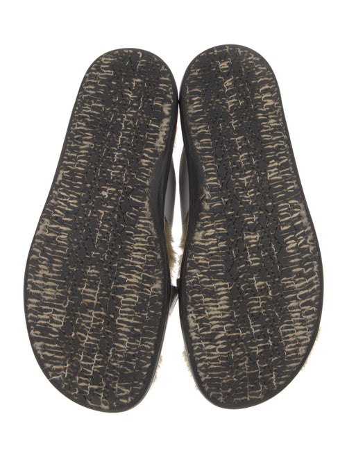 Marni Leather Fur Trim Slingback Sandals