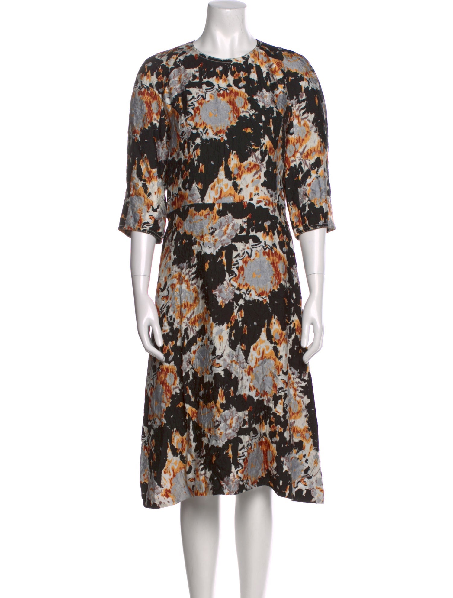 Marni Floral Print Midi Length Dress