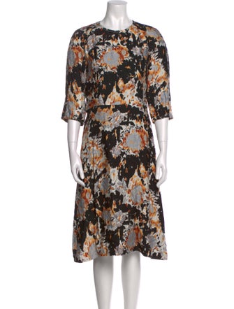 Marni Floral Print Midi Length Dress