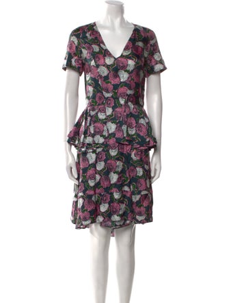 Marni Floral Print Knee-Length Dress