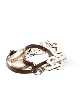 Marni Leather Chain-Link Accents Belt