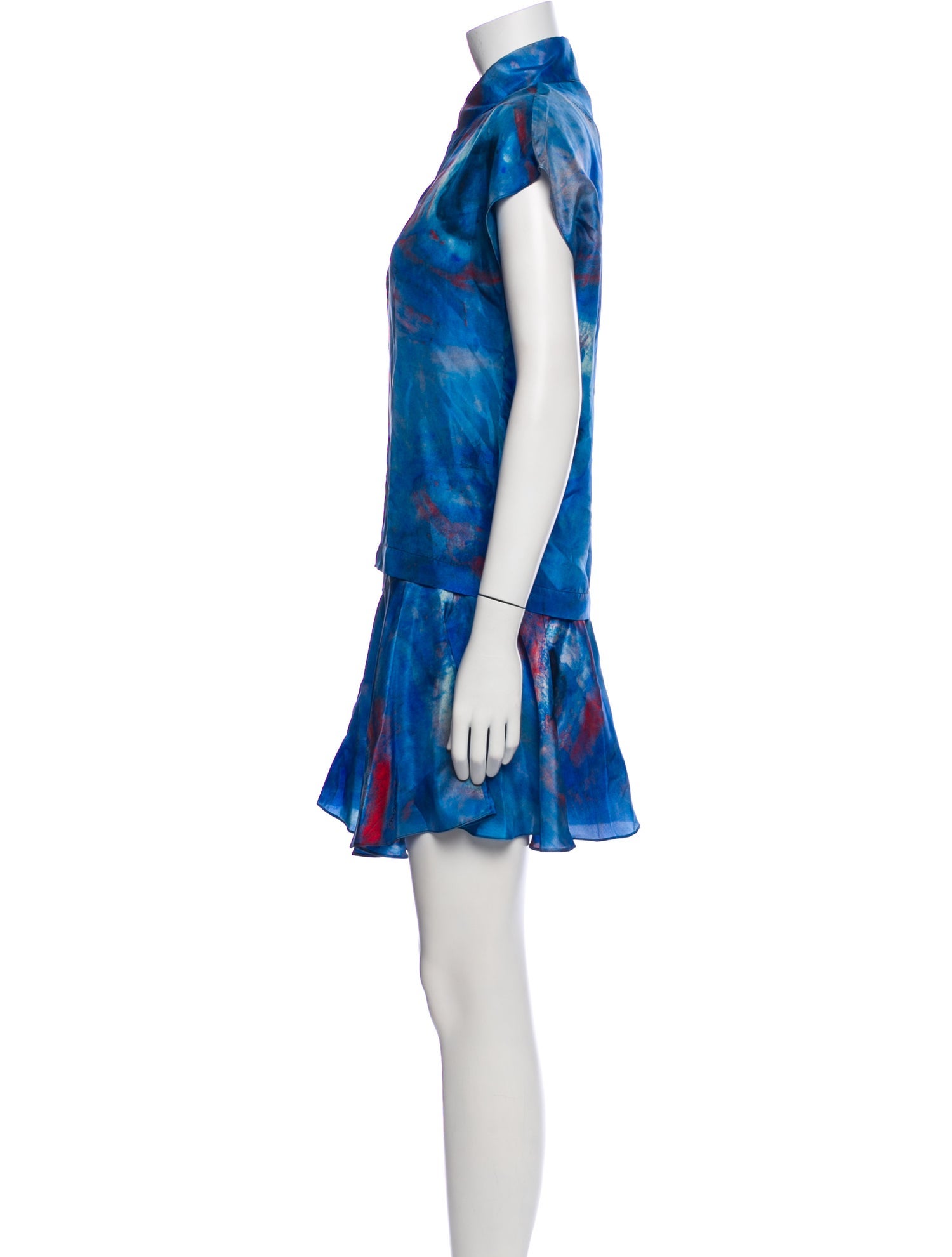 Marni Silk Tie-Dye Print Skirt Set