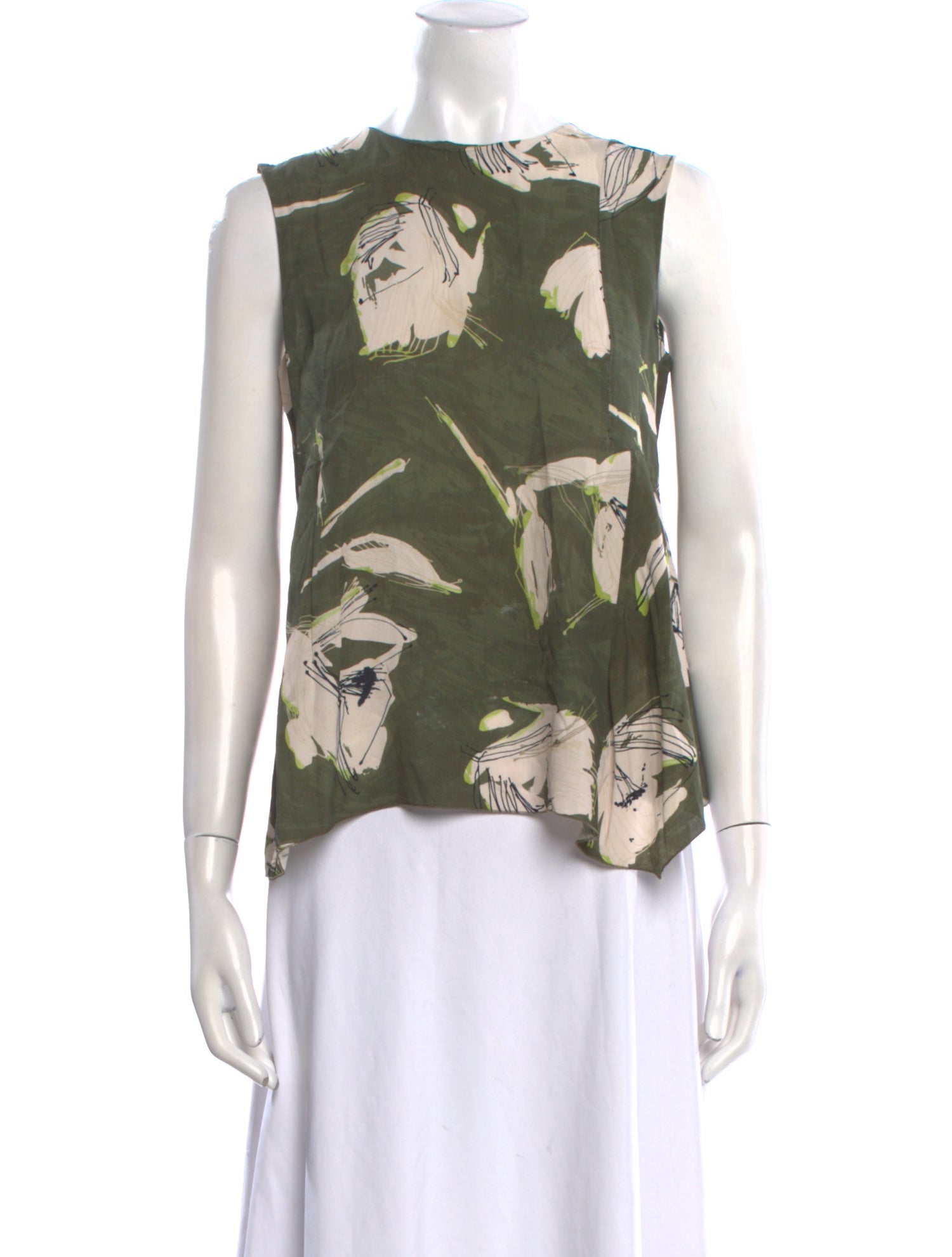 Marni Floral Print Bateau Neckline Blouse