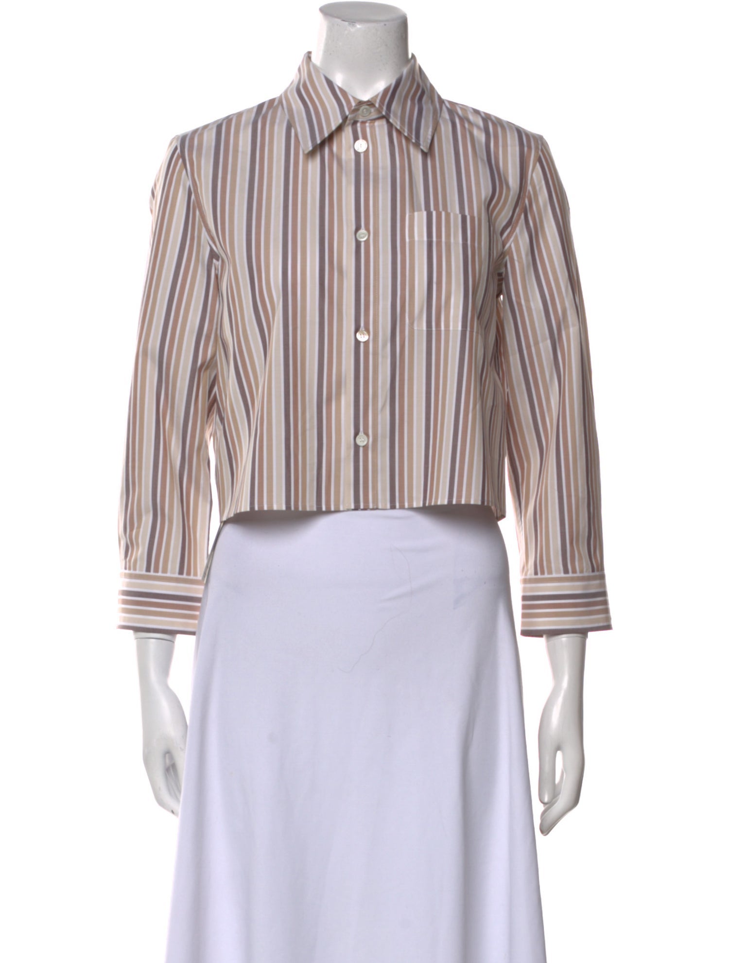 Marni Striped Three-Quarter Sleeve Crop Top w/ Tags