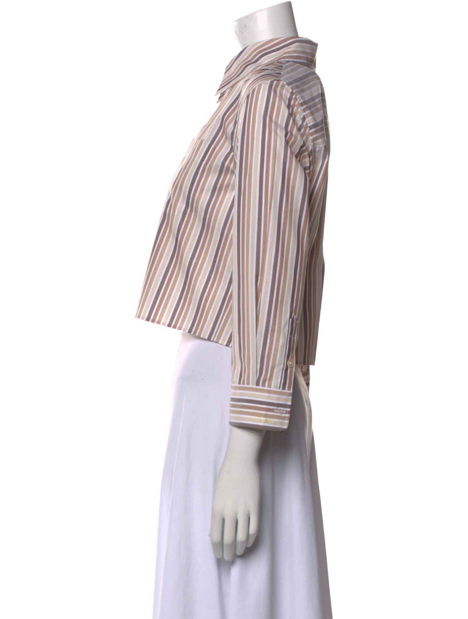 Marni Striped Three-Quarter Sleeve Crop Top w/ Tags