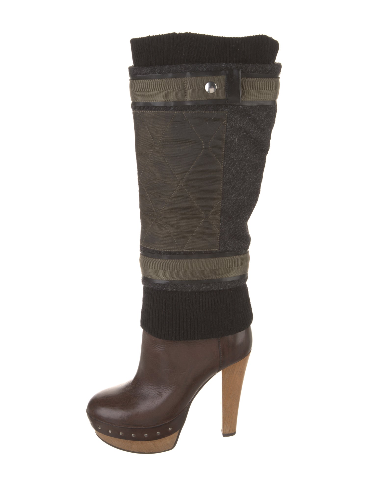 Marni Quilted Pattern Leather Rain Boots