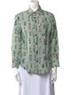 Marni Printed Three-Quarter Sleeve Button-Up Top