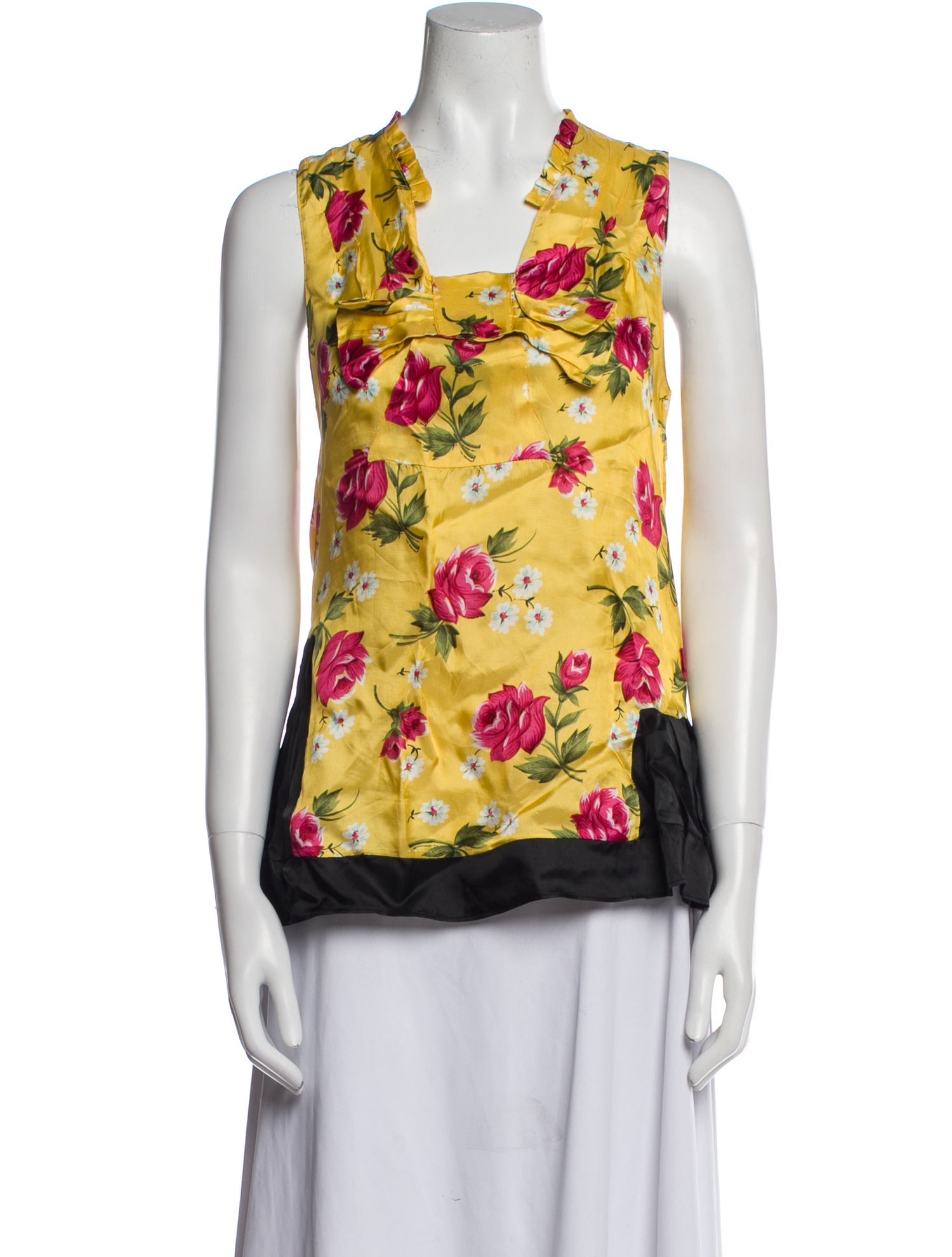 Marni Floral Print Square Neckline Blouse