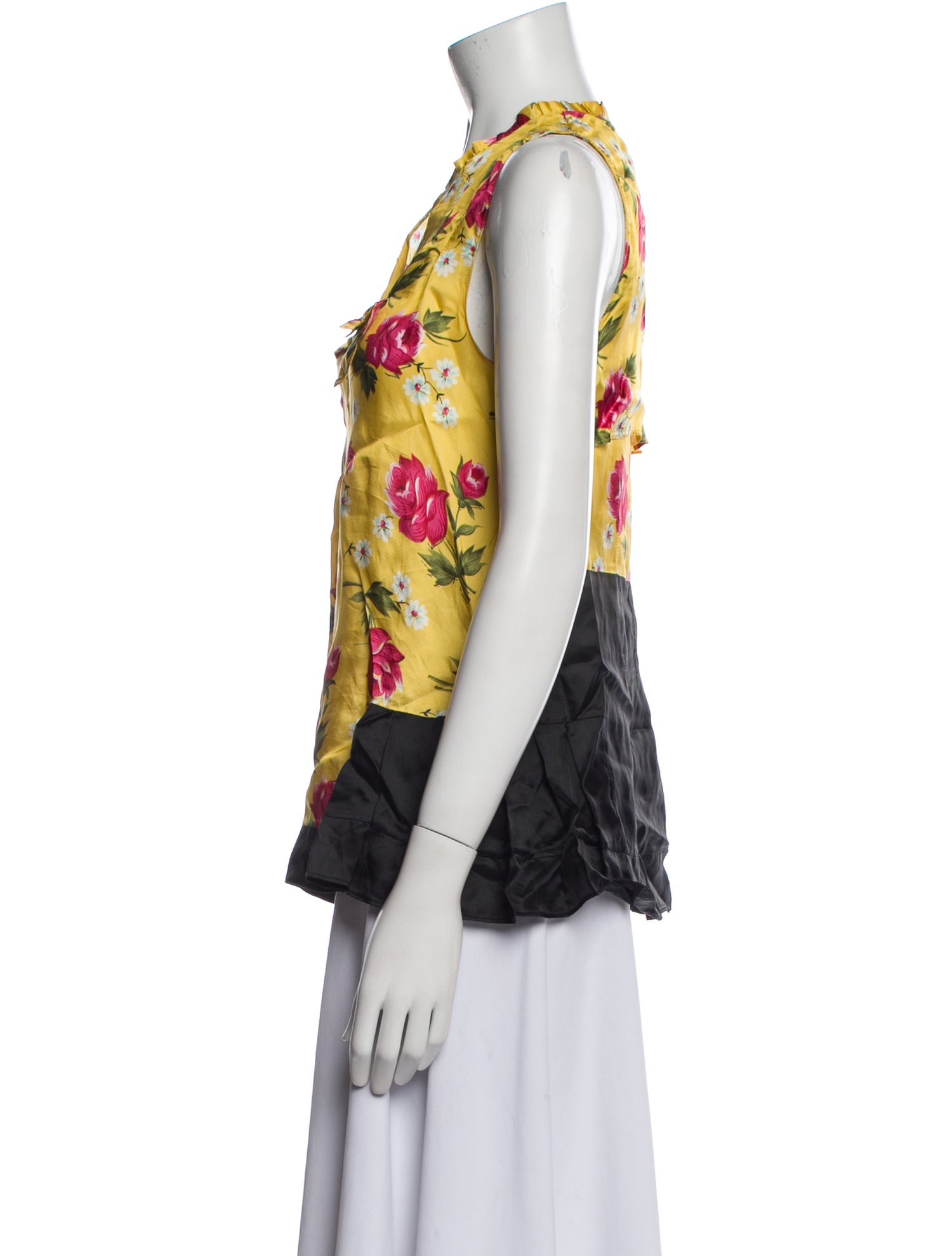 Marni Floral Print Square Neckline Blouse