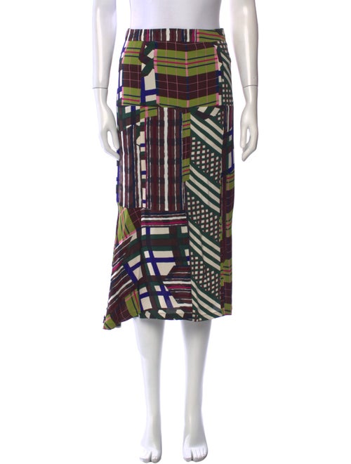 Marni Plaid Print Midi Length Skirt