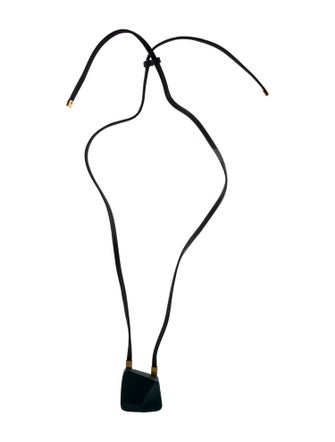 Marni Leather & Wood Pendant Necklace