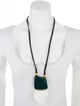 Marni Leather & Wood Pendant Necklace